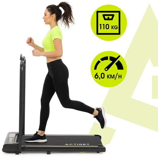 Bieżnia domowa elektryczna 6 km/h do biegania i chodzenia, z pilotem składana, cicha praca