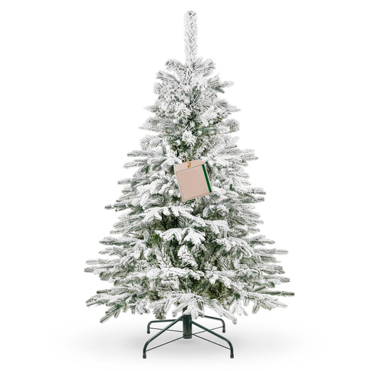 Choinka sztuczna 150 cm świerk kaukaski ośnieżony jak żywy, nowoczesny, ze stojakiem