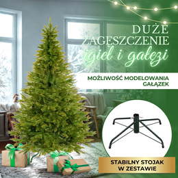 Choinka sztuczna 220 cm świerk naturalny z metalowym stojakiem