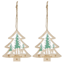 Zawieszki choinkowe 6 sztuk drewniane ozdoby świateczne