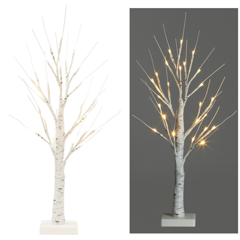 Świecące drzewko 60 cm brzoza 25 Led drzewko świąteczne dekoracja ozdoba świetlna