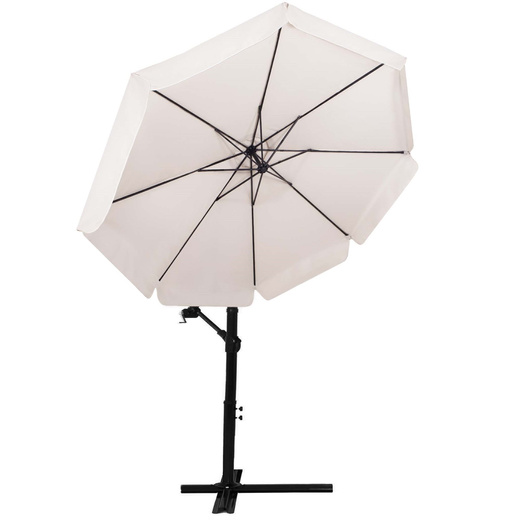 Parasol ogrodowy na wysięgniku 350 cm składany z pokrowcem, na balkon, taras ecru