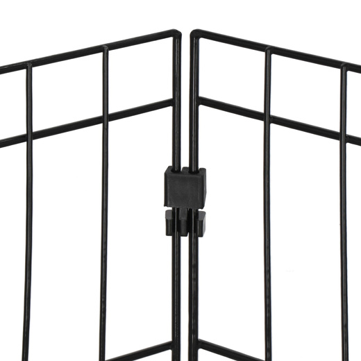 Kojec dla zwierząt wybieg klatka dla psa 155x61 cm metalowa czarna
