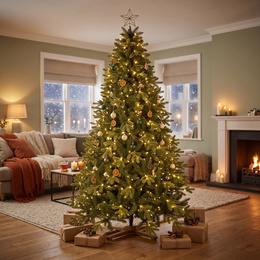 Choinka sztuczna 240 cm Premium Royal Trees świerk syberyjski z drewnianym stojakiem
