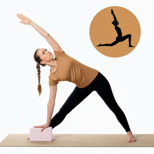 Kostka do jogi piankowa EVA 23x15x7,5 cm klocek blok do ćwiczeń pilates stretching różowa