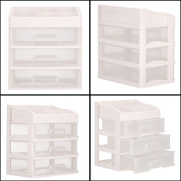 Organizer na kosmetyki 31x26,5x19,5 cm mleczny pojemnik na biżuterię z przegródkami