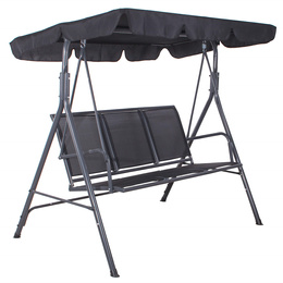 Huśtawka ogrodowa 3 osobowa fiona stalowa do 220 kg z regulowanym daszkiem i poduszkami