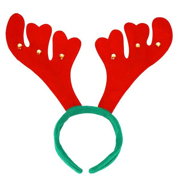 Opaska na głowę rogi renifera z dzwoneczkami świąteczna ozdoba