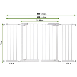 Bramka zabezpieczająca rozporowa 76-141 cm biała
