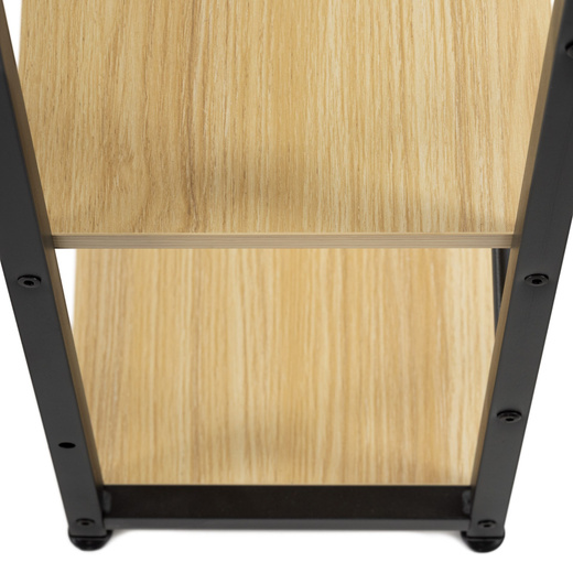 Biurko komputerowe z regałem nowoczesne, stolik loft 120x48x122 cm jasny brąz
