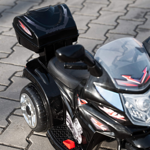 Motocykl dla dzieci, elektryczny jeździk trójkołowy, motorek na akumulator, czarny