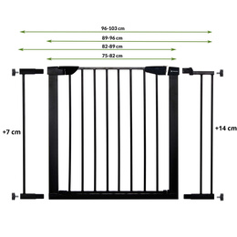 Bramka zabezpieczająca barierka rozporowa 75-103 cm czarna