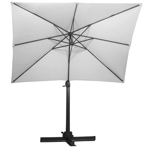 Parasol ogrodowy XXL na wysięgniku 500 cm z pokrowcem na balkon, taras jasnoszary