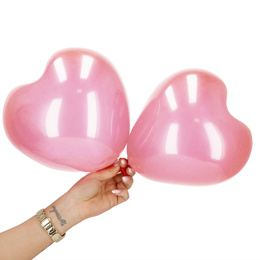 Balony serca na walantynki, urodziny 50 szt. różowe serduszka