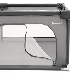 Kojec dla dzieci, zamykany 180x150x66 cm składany, turystyczny, szary