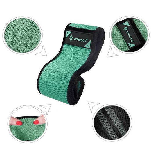 Guma fitness hip band L zielona 2x43 cm