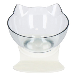 Miska dla psa i kota z antypoślizgową podstawką i uszami biała