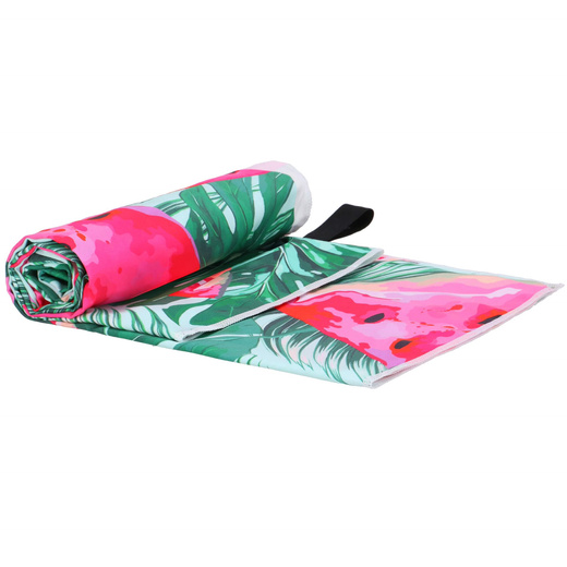 Ręcznik plażowy 90x180 cm mikrofibra, szybkoschnący na basen arbuzy, liście