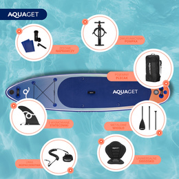 Deska pompowana do pływania SUP 350 cm z siedziskiem paddleboard z wyposażeniem