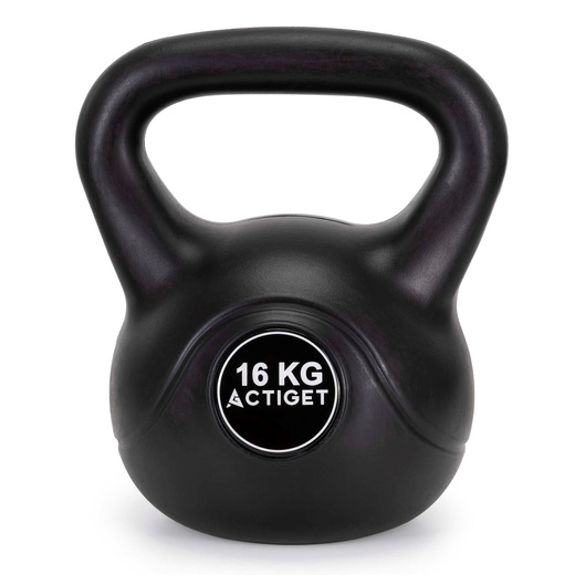 Kettlebelle odważnik kulowy 16 kg ABS hantla do ćwiczeń kula do treningu siłowego czarna