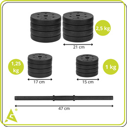 Hantle regulowane zestaw 2x 15 kg obciążeń gryf do treningu siłowego 30 kg talerze zaciski