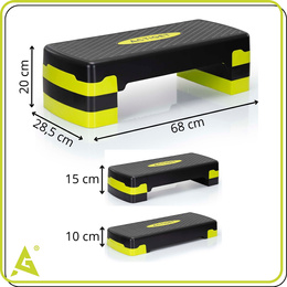 Step do ćwiczeń fitness 3-stopnie, schodek treningowy do aerobiku