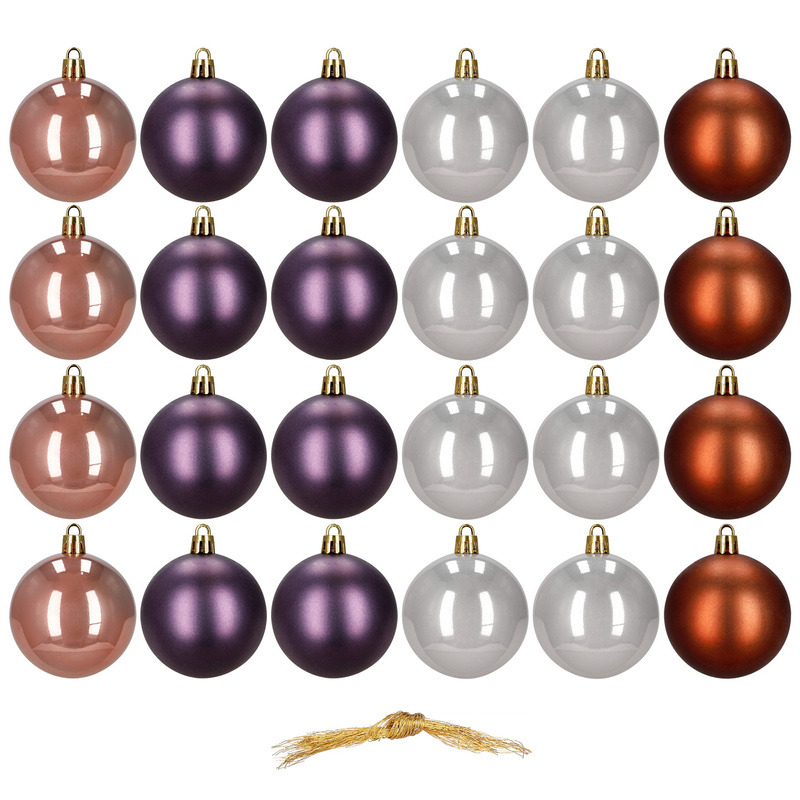 Bombki choinkowe 24 szt. zestaw dekoracji świątecznych 6,5 cm nietłukące