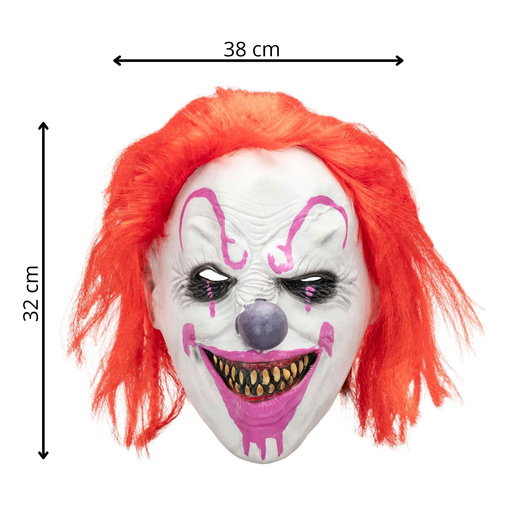 Maska na Halloween krwawy klaun z włosami zabójczy claun horror cosplay