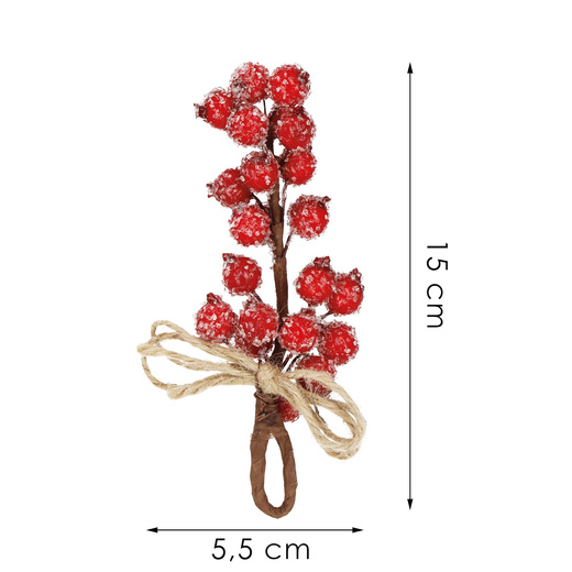 Gałązka świąteczna sztuczna dekoracja do stroika jarzębina