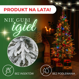 Choinka sztuczna 150 cm świerk kaukaski ośnieżony jak żywy, nowoczesny, ze stojakiem