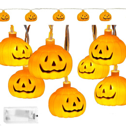 Lampki na Halloween dynie girlanda łańcuch świetlny na baterie 10 LED