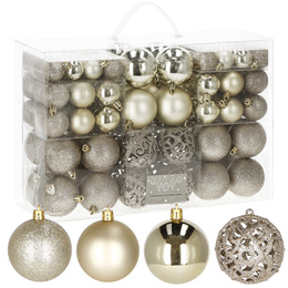 Bombki choinkowe 100 szt. ozdoby świąteczne zestaw złote
