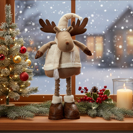 Świąteczny renifer 110 cm ozdoba pod choinkę figurka dekoracja bożonarodzeniowa