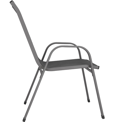 Krzesła ogrodowe 4 szt. metalowe wys. 92 cm na taras balkon 120 kg ciemnoszare