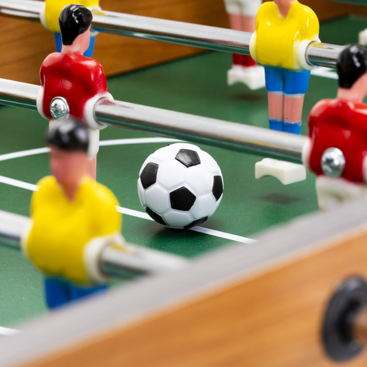 Stół piłkarski z uchwytami, drewniany 69x35 cm piłkarzyki, gra dla dzieci