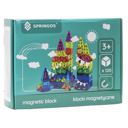 Klocki magnetyczne, pojazdy zestaw 120 szt. klocków konstrukcyjnych dla dzieci, kolorowe