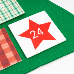 Kalendarz adwentowy, świąteczny Choinka 102 cm dekoracja na ścianę, multikolor