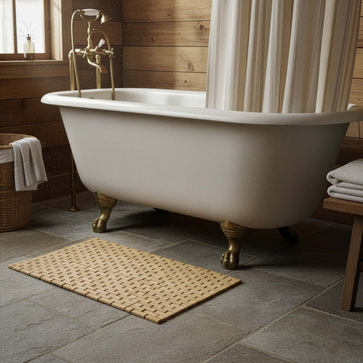 Mata łazienkowa, dywanik 80x50 cm antypoślizgowy, bambusowy