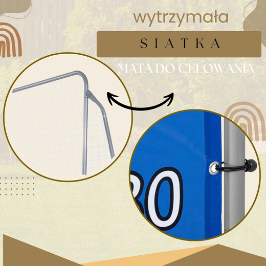 Bramka piłkarska stalowa 240x170 cm z matą treningowa