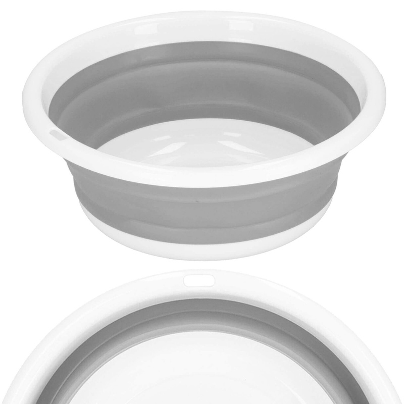 Miska składana 9 L uniwersalny pojemnik szaro-biały