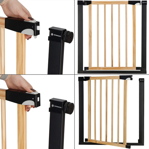 Bramka zabezpieczająca schody 75-82 cm bramka rozporowa brązowo-czarna
