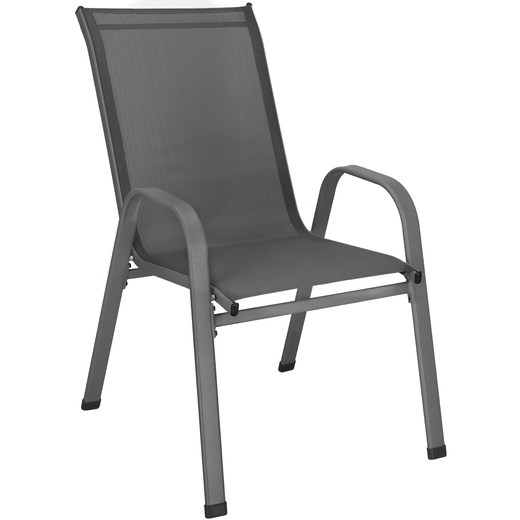 Krzesła ogrodowe 4 szt. metalowe wys. 92 cm na taras balkon 120 kg ciemnoszare