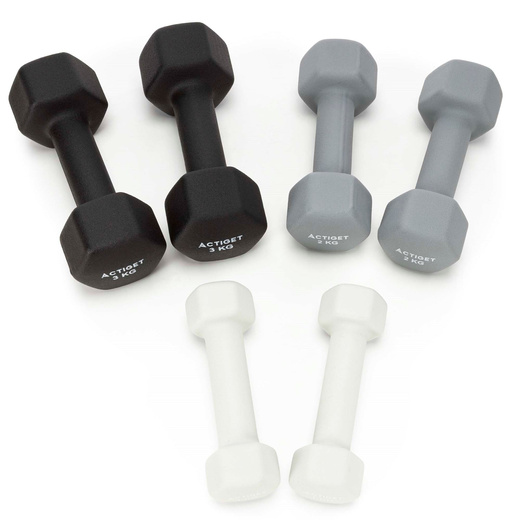 Hantle na stojaku zestaw 6 szt. obciążenia 1 kg, 2 kg, 3 kg do fitnessu, treningu domowego