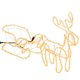 Renifer Led 122 cm świąteczny z saniami świetlna dekoracja do ogrodu biały ciepły