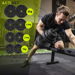 Hantel do ćwiczeń 20 kg hantla regulowana zestaw obciążeń 2x10 kg gryf do treningu siłowego