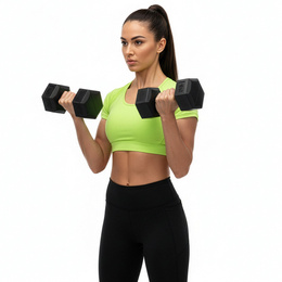 Ciężarki 2x5 kg hexagonalne do ćwiczeń fitness hantle zestaw 2 szt. czarne