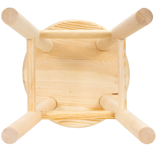 Taboret drewniany, okrągły stołek kucheny, pomocniczy 44 cm krzesło wielofunkcyjne 