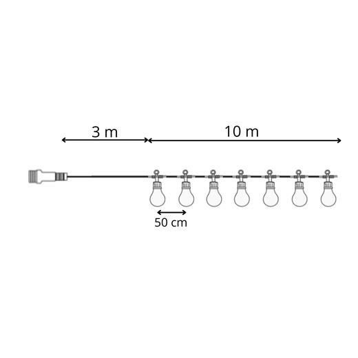 Lampki choinkowe żarówki 20 Led oświetlenie zewnętrzne girlanda 13 m multikolor