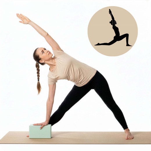 Kostka do jogi piankowa EVA 23x15x7,5 cm klocek blok do ćwiczeń pilates stretching miętowy