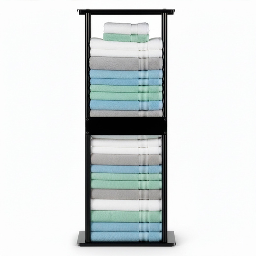 Wieszak łazienkowy, ścienna półka na ręczniki, pionowa, czarna